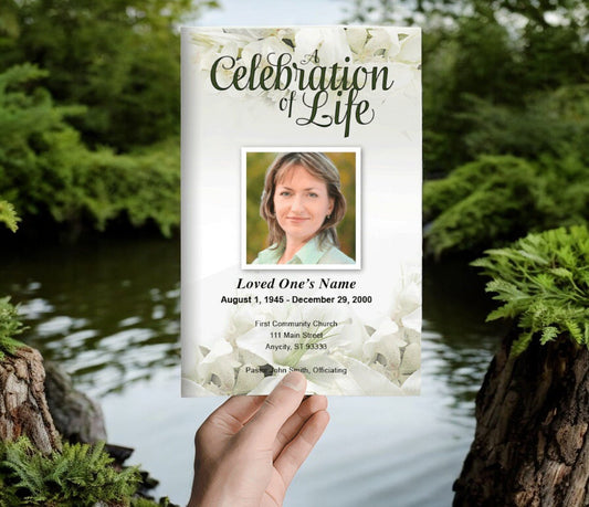 Lily Funeral Program Template - The Funeral Program Site