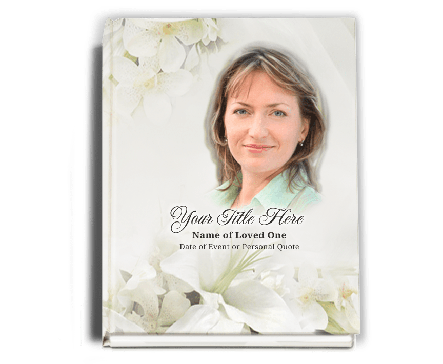 Lily Perfect Bind Memorial Funeral Guest Book - The Funeral Program Site