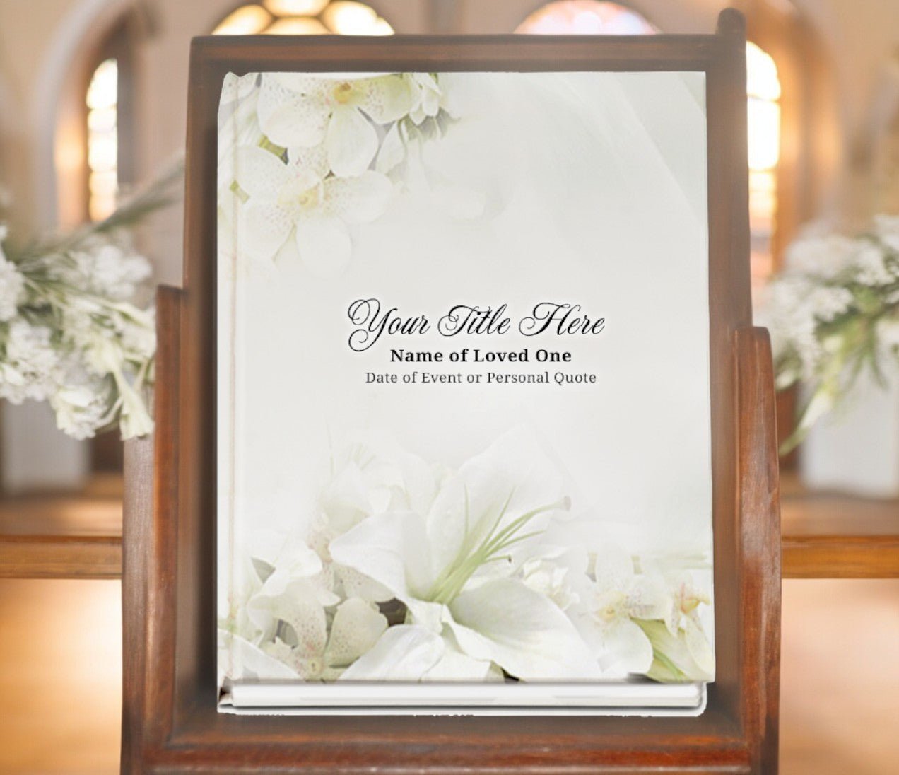 Lily Perfect Bind Memorial Funeral Guest Book - The Funeral Program Site