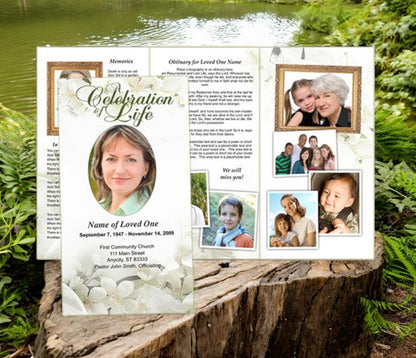 Lily Tri Fold Funeral Brochure Template - The Funeral Program Site