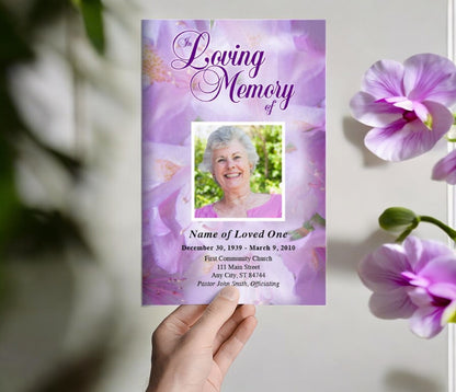 Lavender Funeral Program Template