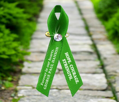 Liver Cancer Ribbon (Emerald Green) - Pack of 10