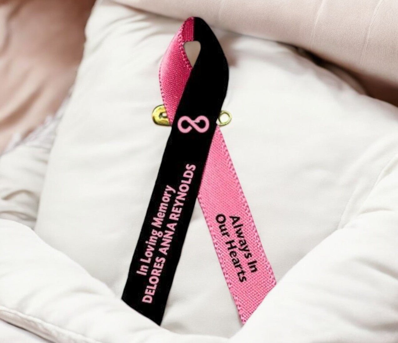 Loss of A Female Loved One Awareness Ribbons (Black/Pink) - Pack of 10 - The Funeral Program Site