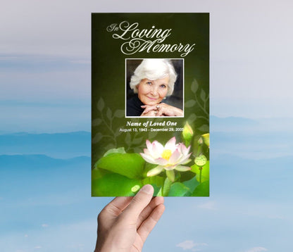 Lotus Funeral Program Template - The Funeral Program Site