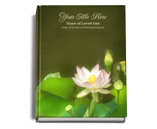 Lotus Perfect Bind Funeral Guest Book 8x10 - The Funeral Program Site