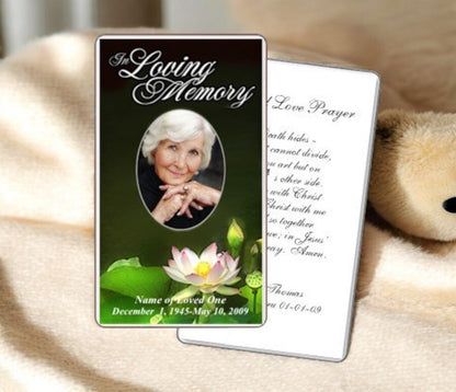 Lotus Prayer Card Template - The Funeral Program Site