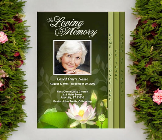 Lotus 8-Sided Funeral Graduated Program Template