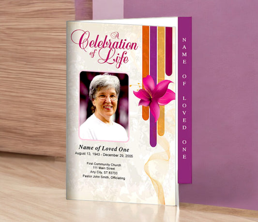 Lucia 4-Sided Graduated Funeral Program Template