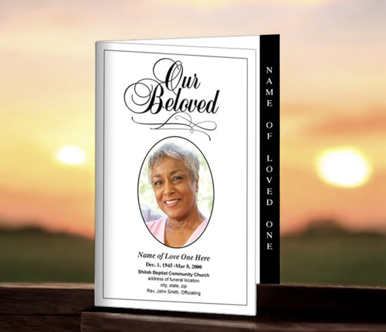 Loved 4-Sided Graduated Funeral Program Template