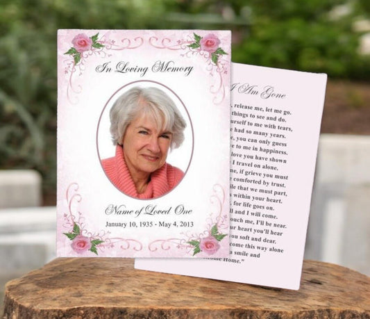 Lovely Small Memorial Card Template - The Funeral Program Site