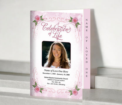 Lovely 4-Sided Graduated Funeral Program Template