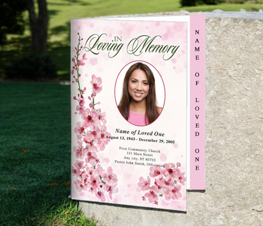 Spring 4-Sided Graduated Funeral Program Template