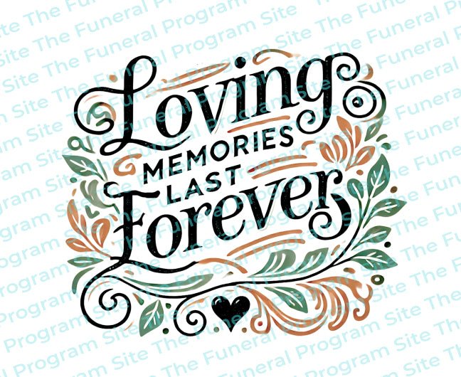 Loving Memories Funeral Quote Word Art - The Funeral Program Site