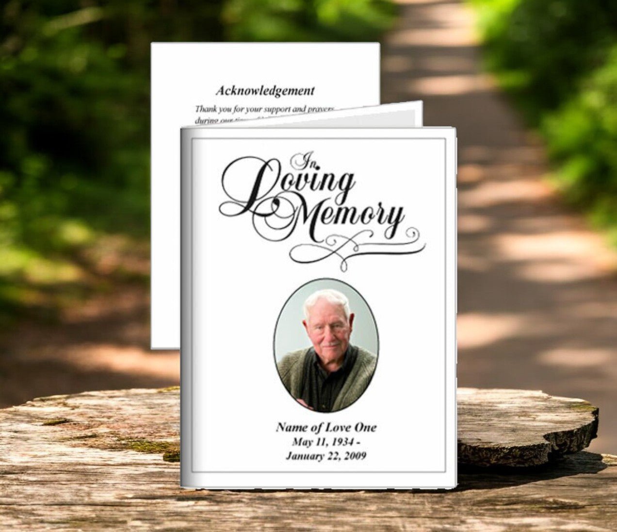 Loving Small Memorial Card Template - The Funeral Program Site