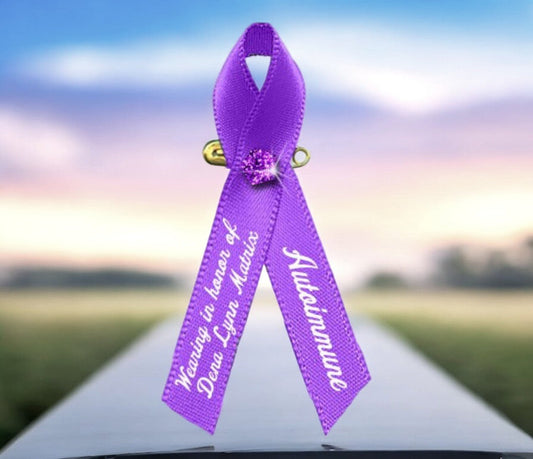 Lupus Awareness Ribbon (Purple) - Pack of 10 - The Funeral Program Site