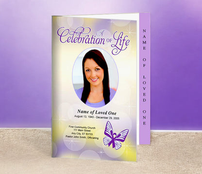 Lupus 4-Sided Graduated Funeral Program Template