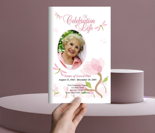 Magnolia Funeral Program Template