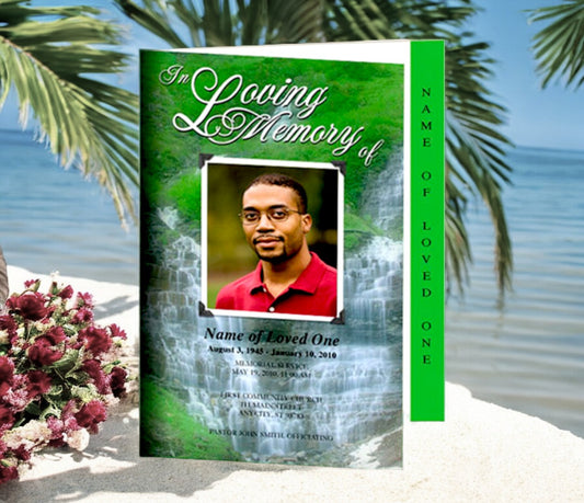 Majestic 4-Sided Graduated Funeral Program Template