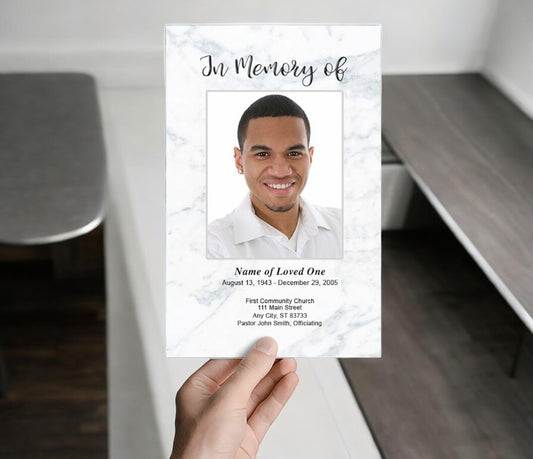 Marble Funeral Program Template