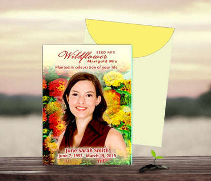 Marigold Personalized Memorial Seed Packet (Pack of 10) - The Funeral Program Site