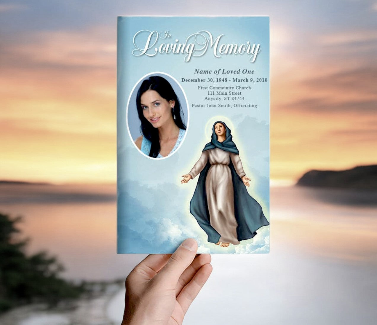 Mary Funeral Program Template