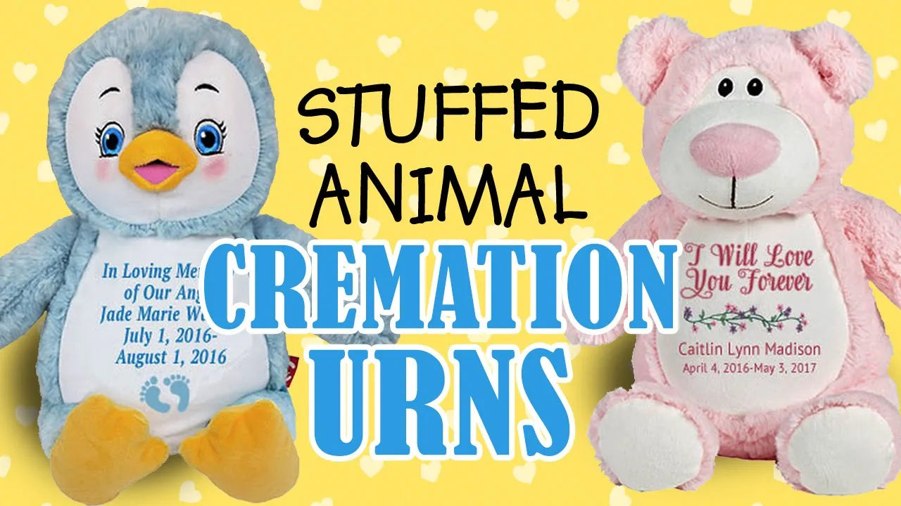 Load video: stuffed animal cremation urns