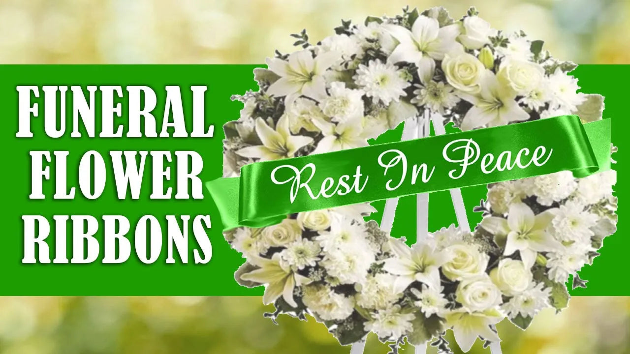 Load video: funeral flower wreath ribbons