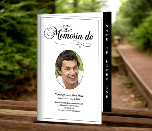 Memoria 4-Sided Graduated Funeral Program Template