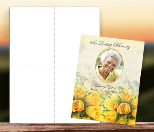 Memorial Card Flat Perforated Paper Sheet (Pack of 10) - The Funeral Program Site