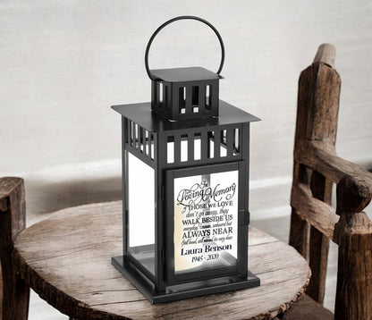 Walk Beside Us Memorial Lantern With Wax Candle - The Funeral Program Site