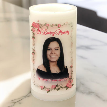 Blush Personalized Flameless LED Memorial Candle