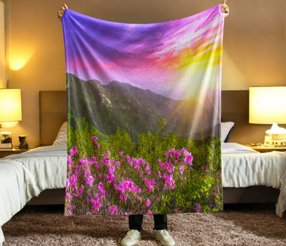 Mountain Memorial Blanket Sherpa Throw