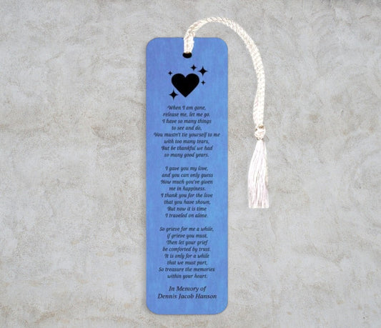 Leatherette Memorial Bookmark To Those Who Loved Me Poem