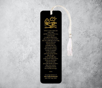 Leatherette Memorial Poem Bookmark Miss Me But Let Me Go - The Funeral Program Site