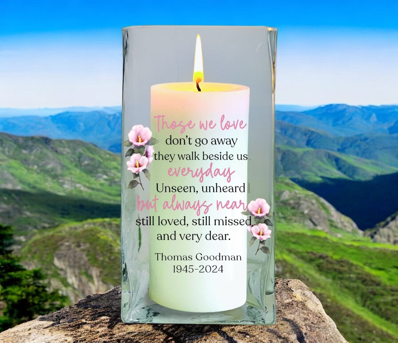 Memorial Service Candles - Cherry Blossom Memorial newest Candles - Personalized Memorial Service Favors - In Memory of Candles - Funeral Candles