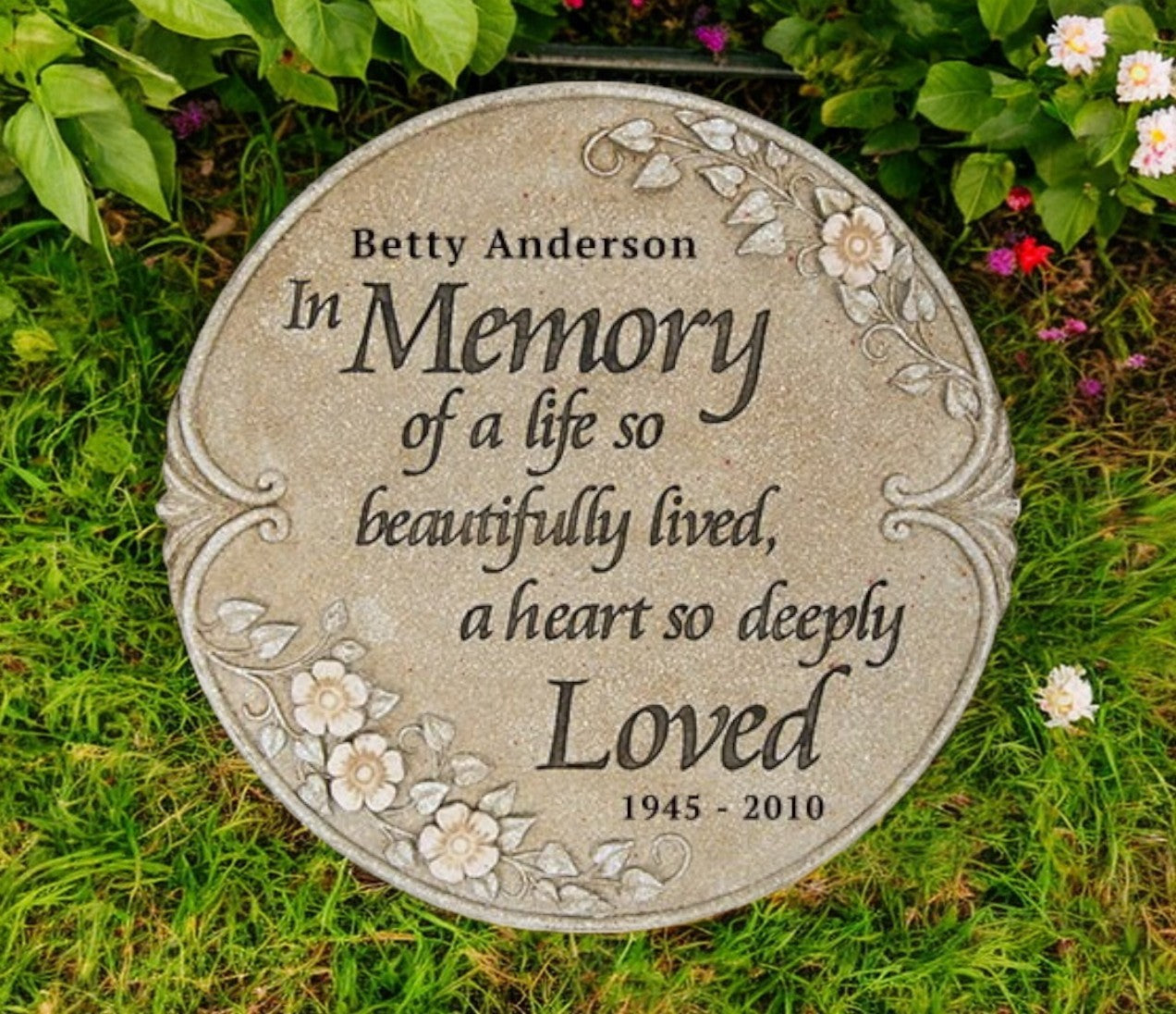 Personalized Beautiful Life Memorial Garden Stepping Stone