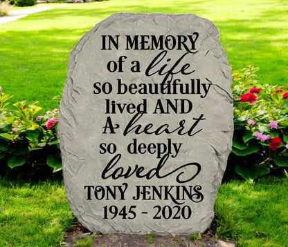 Personalized In Memory Memorial Garden Stone