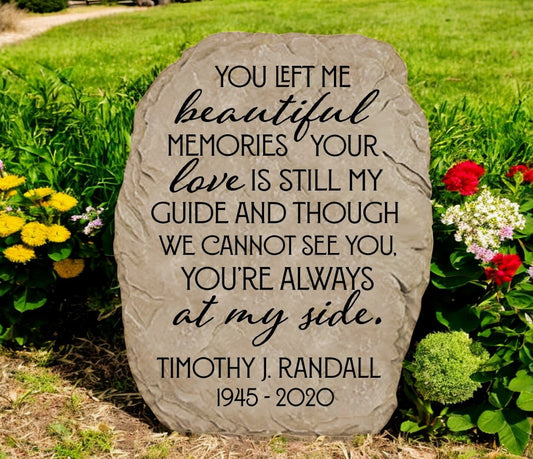 Personalized Beautiful Memories Memorial Garden Stone