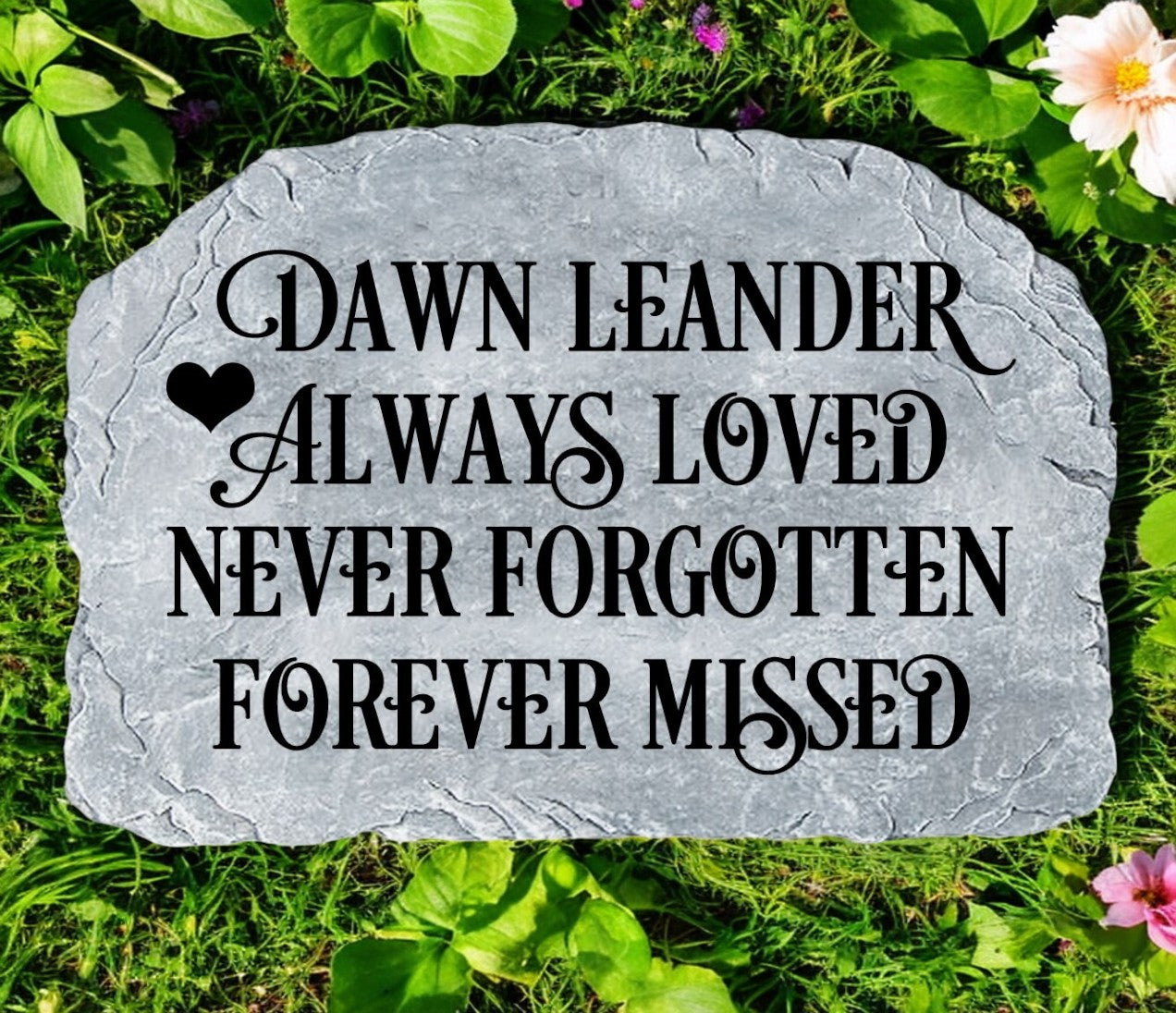 Personalized Always Loved Memorial Garden Stone