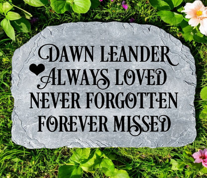 Personalized Always Loved Memorial Garden Stone - The Funeral Program Site