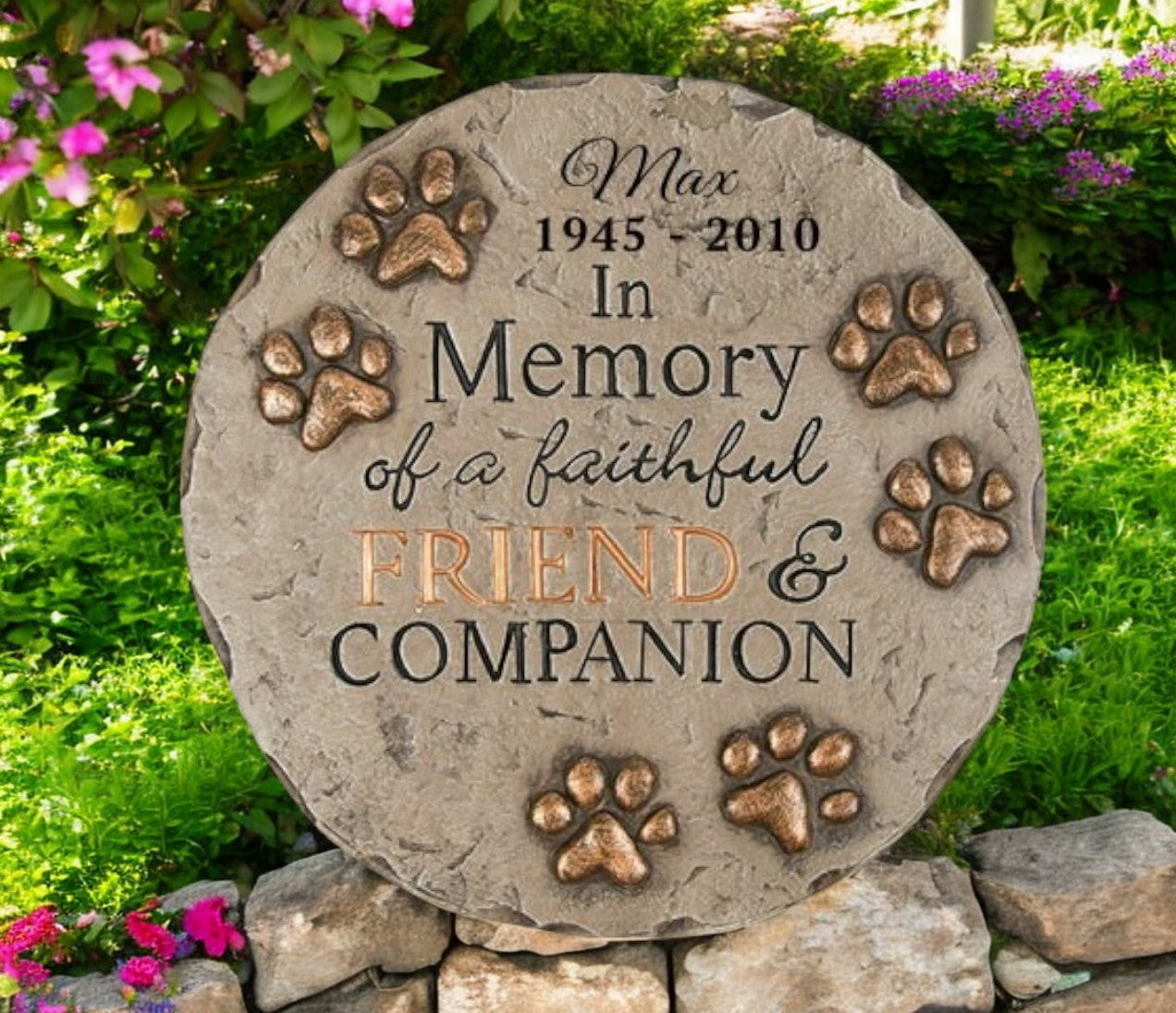 Personalized Faithful Friend Memorial Garden Stepping Stone