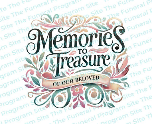 Memories To Treasure Funeral Quote Word Art - The Funeral Program Site