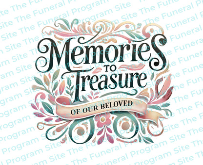 Memories To Treasure Funeral Quote Word Art