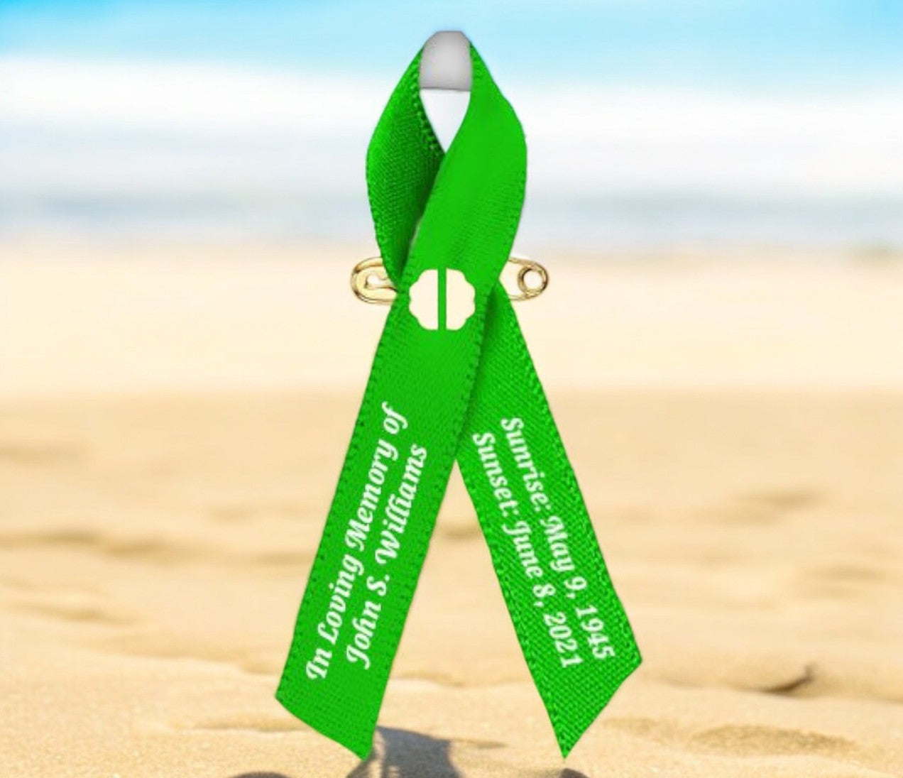 Mental Health Awareness Ribbons Personalized (Green) - Pack of 10