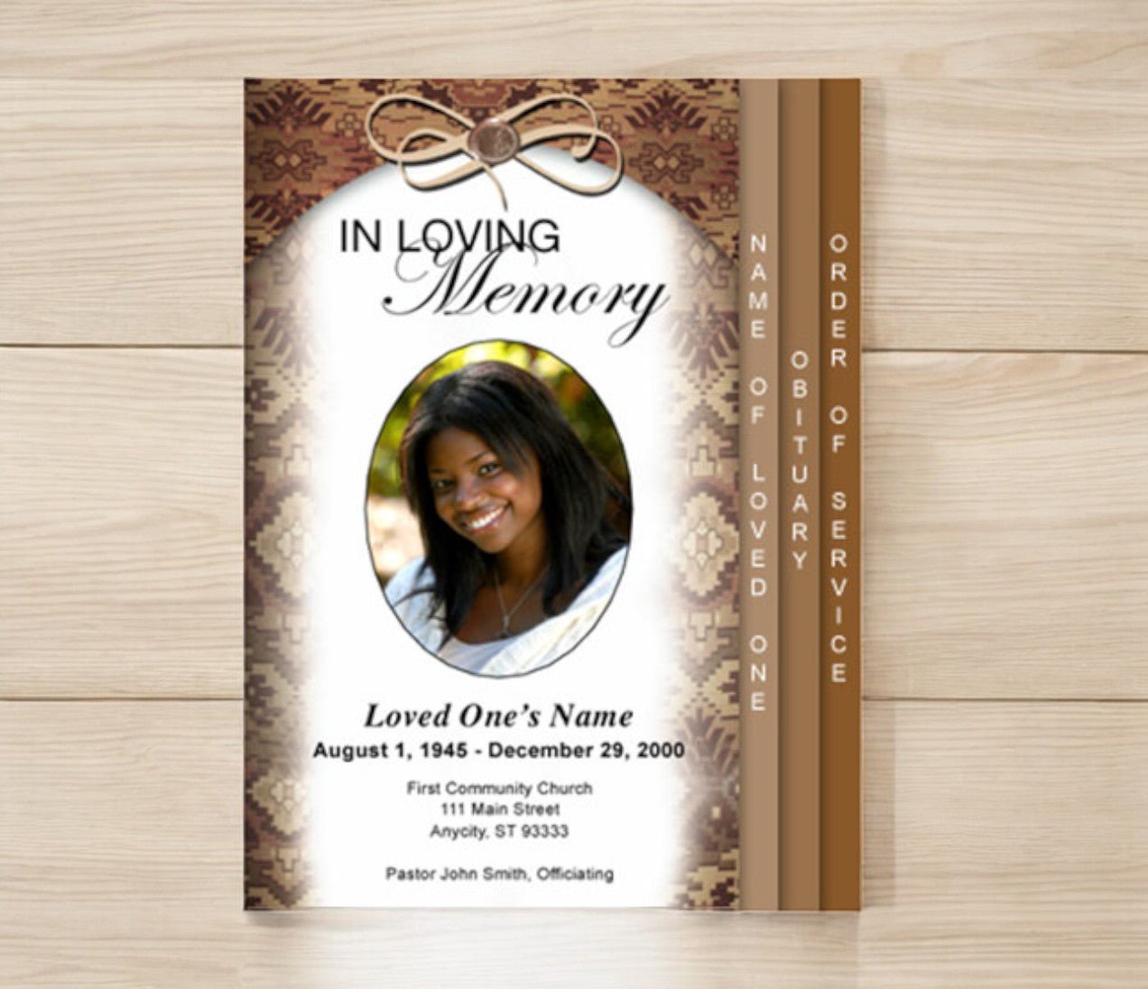 Messenger 8 - Sided Graduated Program Template - The Funeral Program Site