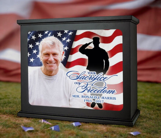 Military Patriotic Photo Light Box Memorial - The Funeral Program Site