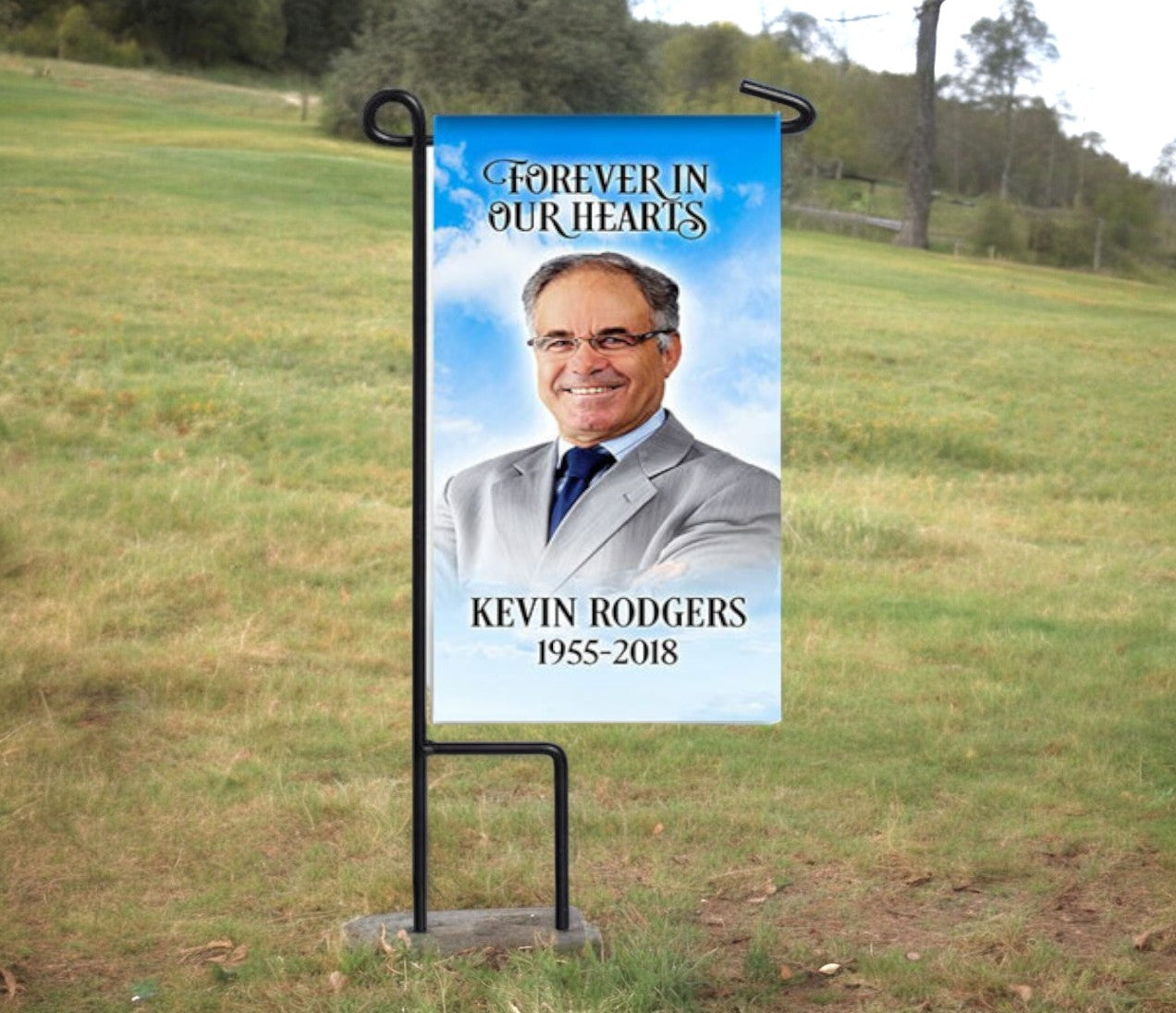 Personalized Photo Memorial Garden or Cemetery Flag