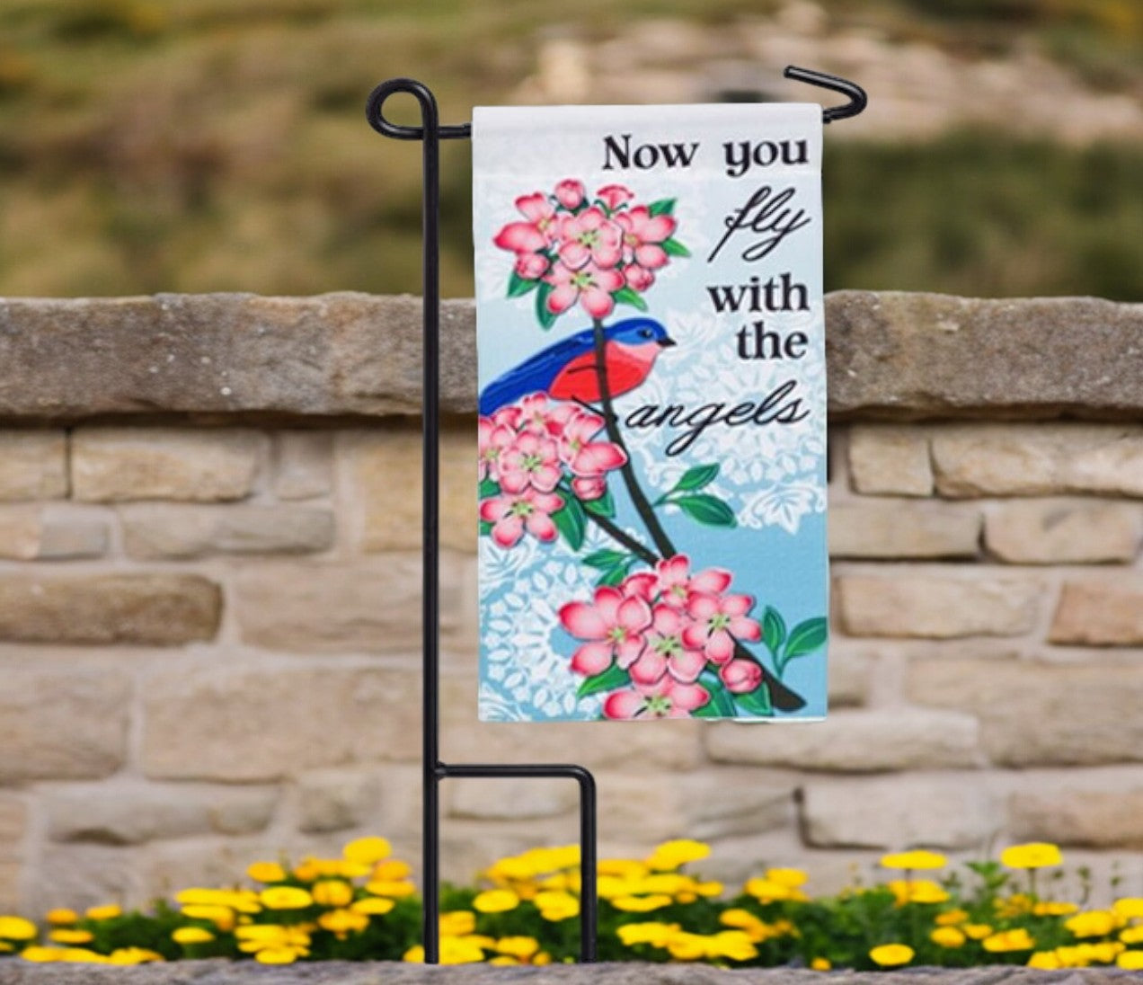 Fly With Angels Memorial Garden or Cemetery Flag