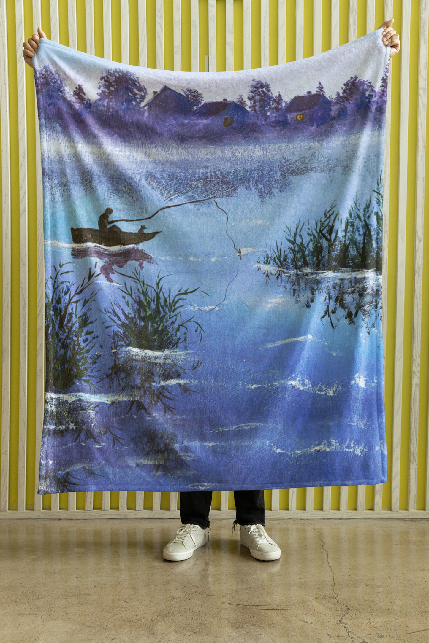 Fishing Memorial Blanket Sherpa Throw