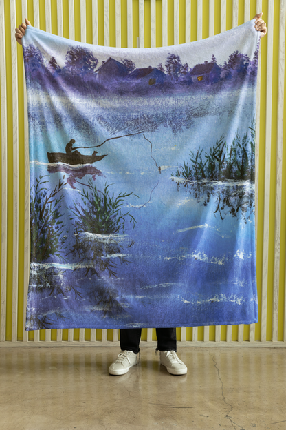 Fishing Memorial Blanket Sherpa Throw